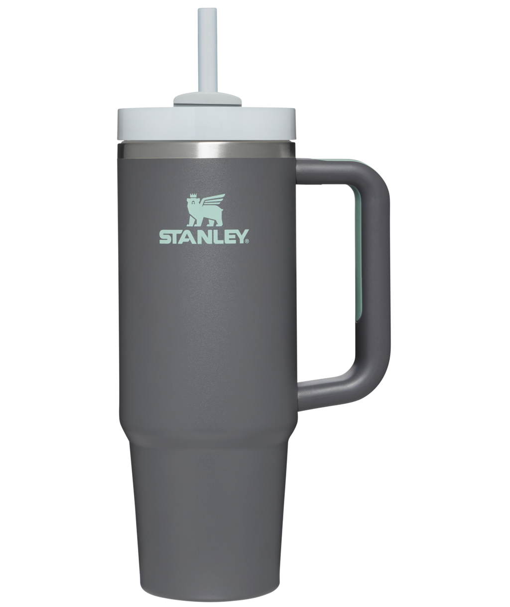 Splash-Resistant FlowState The Quencher H2.0 Flowstate Tumbler | Stanley Create D331C - Double-Wall Vacuum Insulated Travel Tumbler with Straw Detail