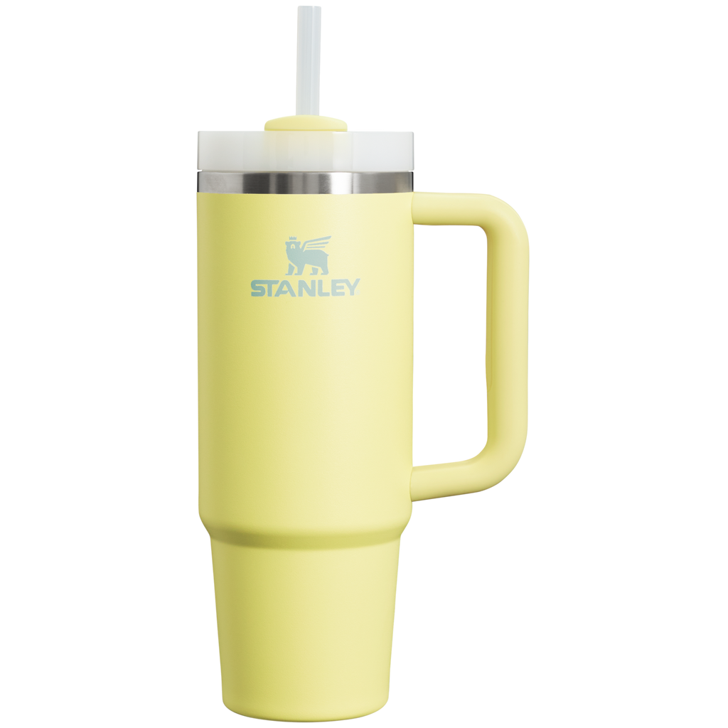 Splash-Resistant FlowState The Quencher H2.0 Flowstate Tumbler | Stanley Create D331C - Double-Wall Vacuum Insulated Travel Tumbler with Straw Detail
