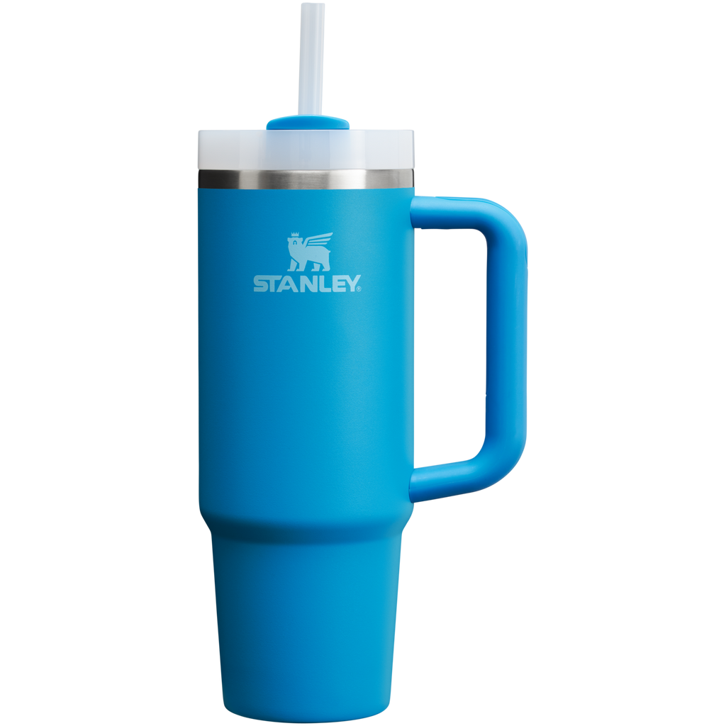 Splash-Resistant FlowState The Quencher H2.0 Flowstate Tumbler | Stanley Create D331C - Double-Wall Vacuum Insulated Travel Tumbler with Straw Detail