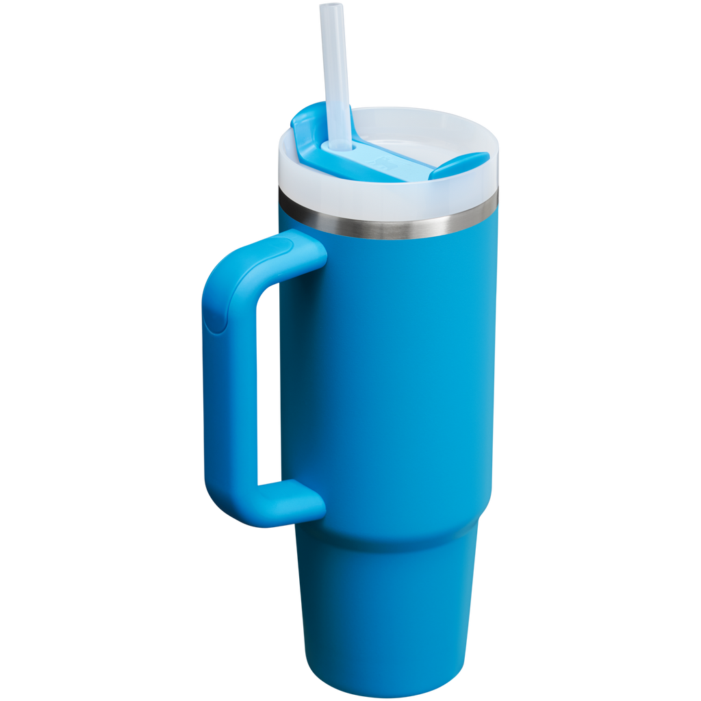 Splash-Resistant FlowState The Quencher H2.0 Flowstate Tumbler | Stanley Create D331C - Double-Wall Vacuum Insulated Travel Tumbler with Straw Detail