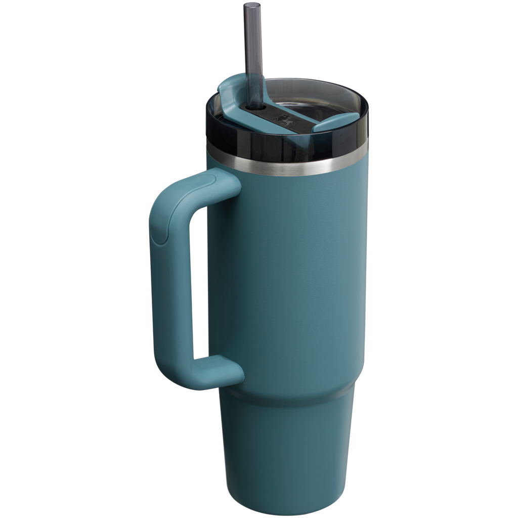 Splash-Resistant FlowState The Quencher H2.0 Flowstate Tumbler | Stanley Create D331C - Double-Wall Vacuum Insulated Travel Tumbler with Straw Detail