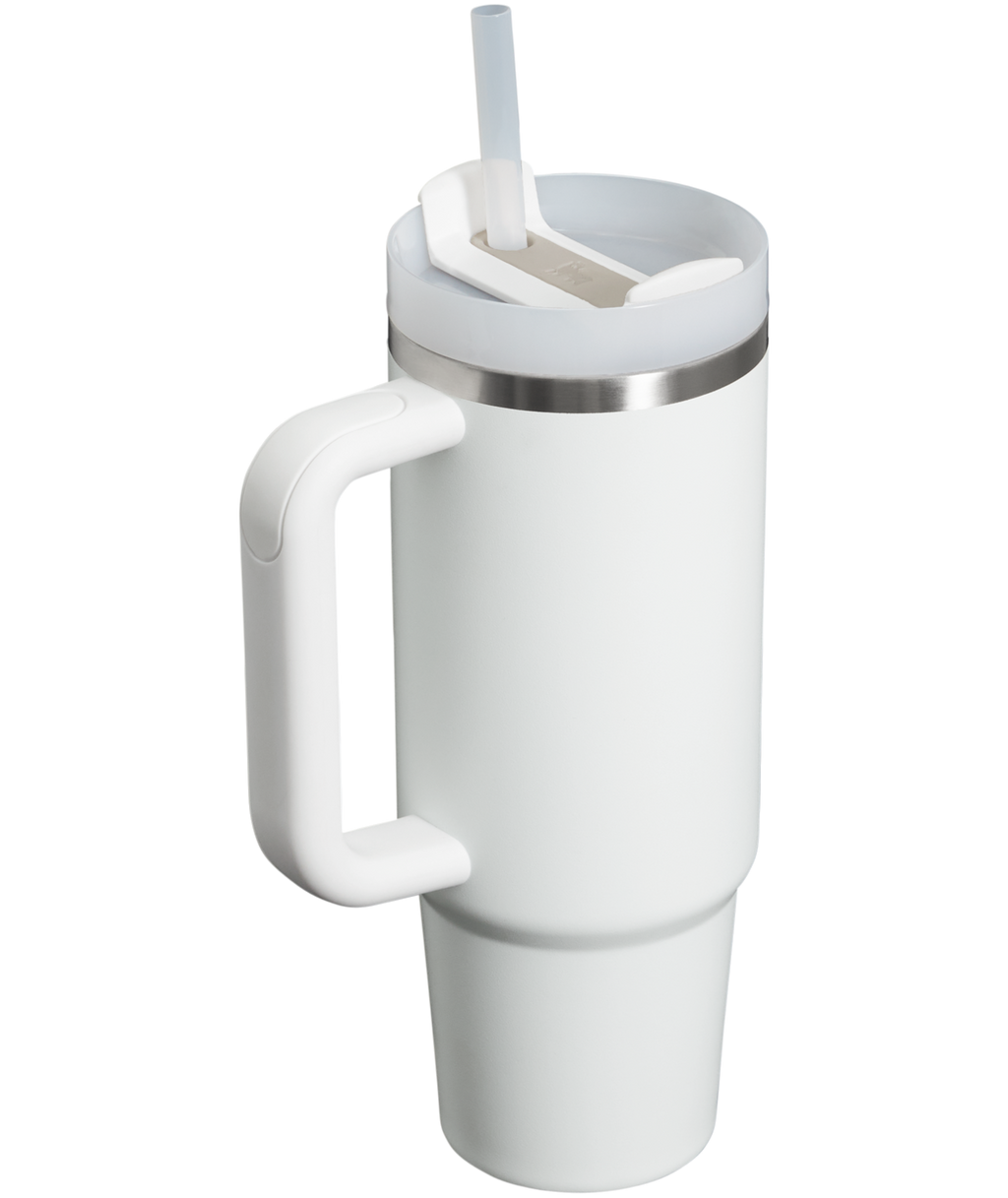 Splash-Resistant FlowState The Quencher H2.0 Flowstate Tumbler | Stanley Create D331C - Double-Wall Vacuum Insulated Travel Tumbler with Straw Detail