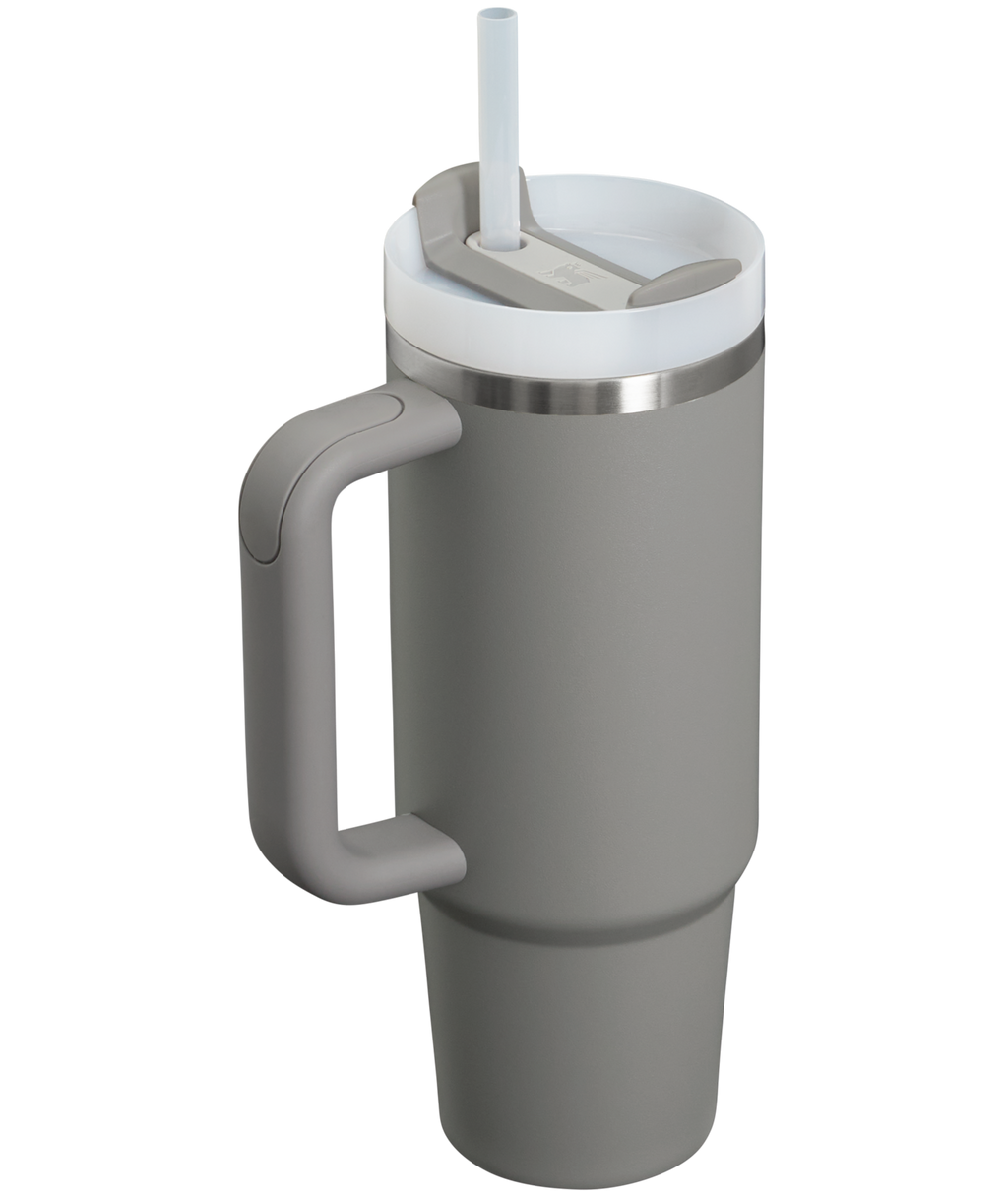 Splash-Resistant FlowState The Quencher H2.0 Flowstate Tumbler | Stanley Create D331C - Double-Wall Vacuum Insulated Travel Tumbler with Straw Detail