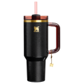 Splash-Resistant FlowState The Quencher Luxe H2.0 Flowstate Tumbler D170A - Double-Wall Vacuum Insulated Travel Tumbler with Straw - Black Snakeskin