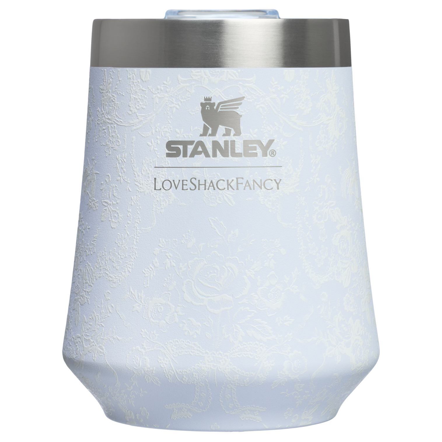 Premium Matte Stanley 1913 x LoveShackFancy Holiday Reserve Wine Tumbler D204X - Shatterproof Flavor-Preserving Cocktail Tumbler with Lid - Baby Bow Pink Peppermint