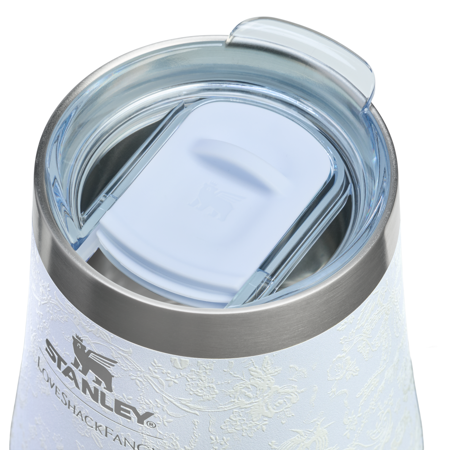 Premium Matte Stanley 1913 x LoveShackFancy Holiday Reserve Wine Tumbler D204X - Shatterproof Flavor-Preserving Cocktail Tumbler with Lid Detail