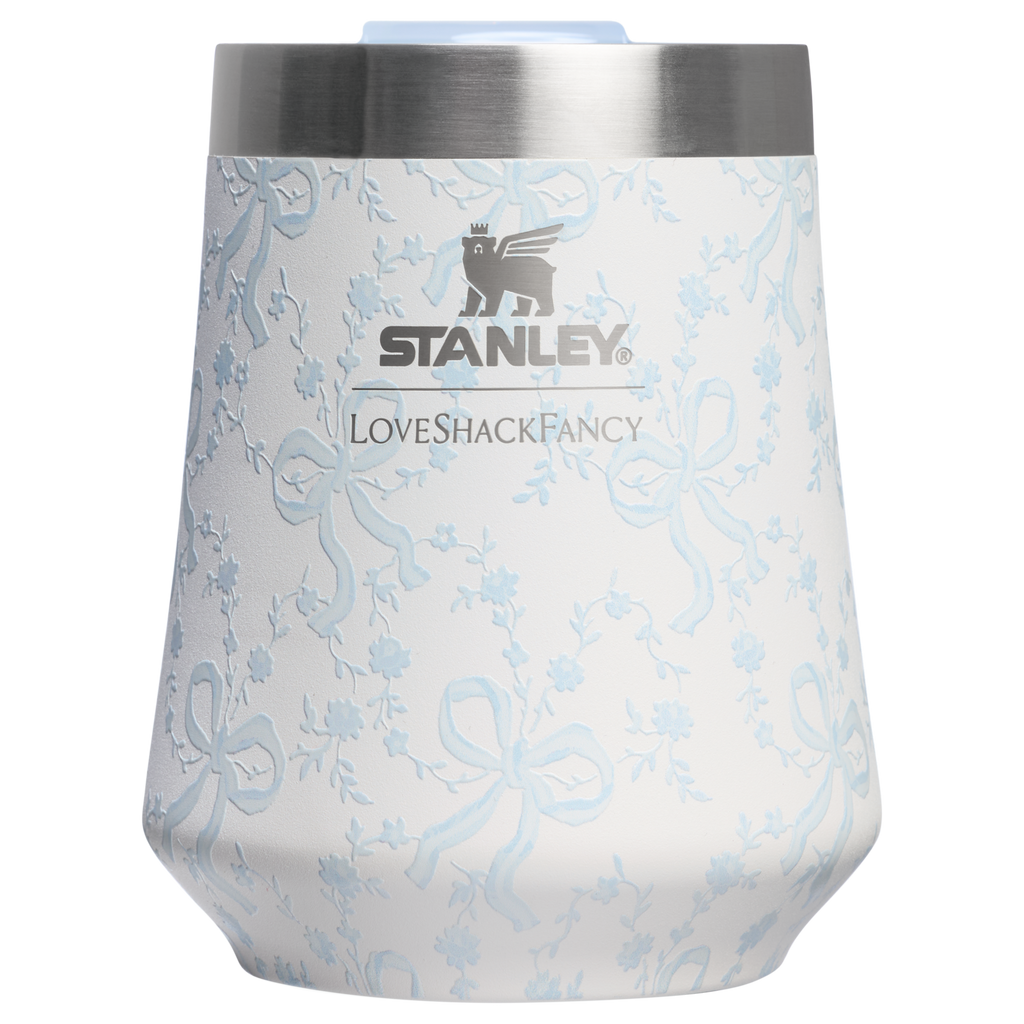Elegant Stemless Stanley 1913 x LoveShackFancy Holiday The Reserve Wine Tumbler Set | 2-pack D205C - Elegant Stemless Vacuum Insulated Wine Tumbler Detail