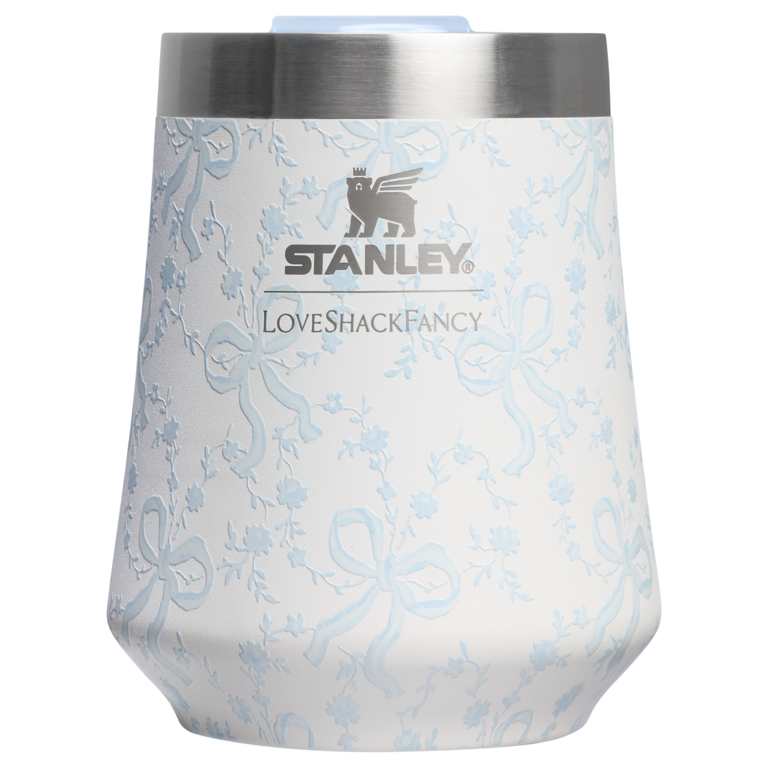 Elegant Stemless Stanley 1913 x LoveShackFancy Holiday The Reserve Wine Tumbler Set | 2-pack D205C - Elegant Stemless Vacuum Insulated Wine Tumbler Detail