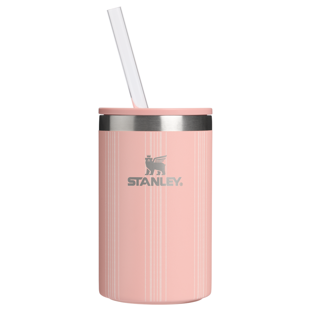 Heavy-Duty Tote The Everyday Can Cooler Cup D353P - Compact All-Weather Soft-Sided Cooler Backpack - Peach Rose Picnic Stripe