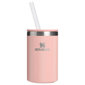 Heavy-Duty Tote The Everyday Can Cooler Cup D353P - Compact All-Weather Soft-Sided Cooler Backpack - Peach Rose Picnic Stripe