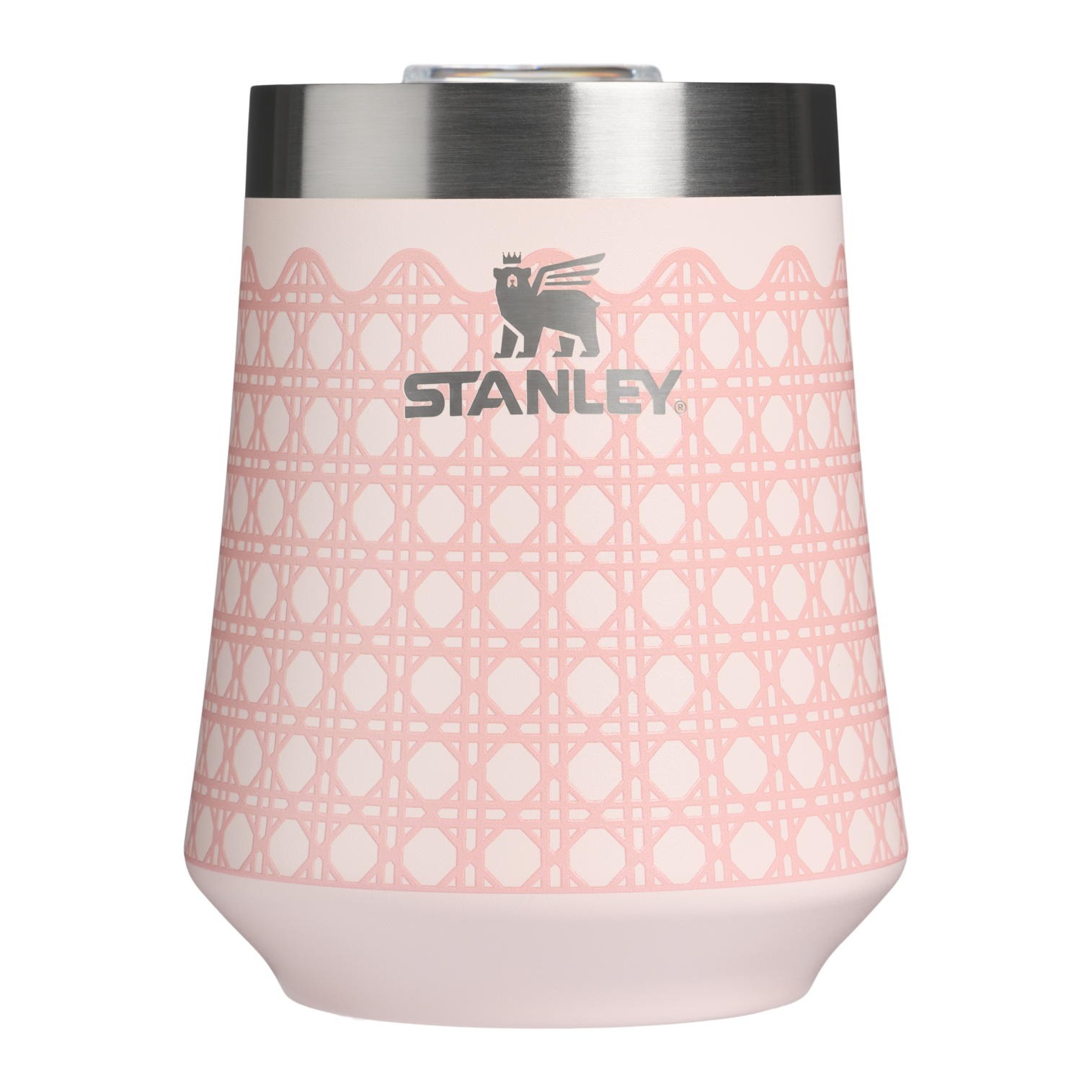 Flavor-Preserving The Reserve Wine Tumbler D352C - Elegant Stemless Vacuum Insulated Wine Tumbler - Rose Quartz Rattan