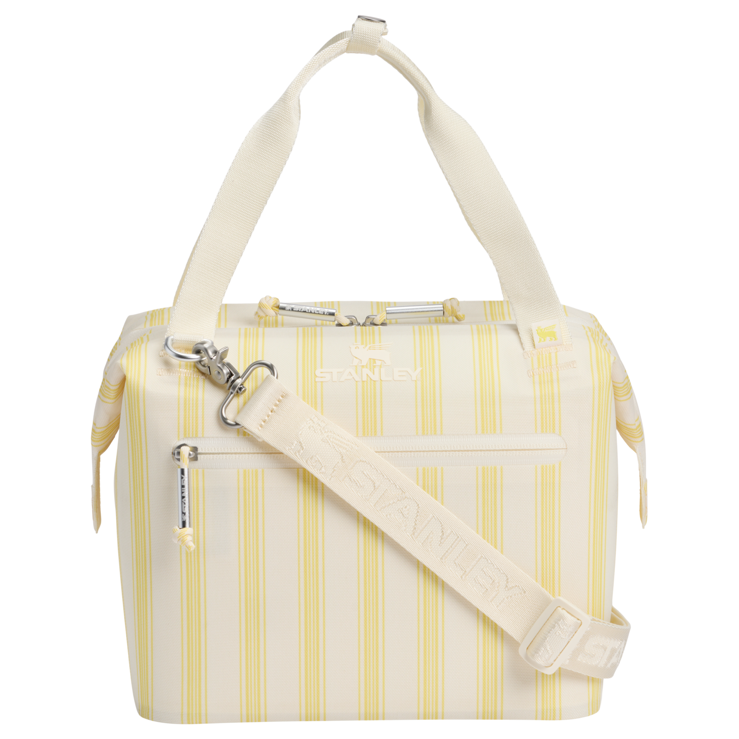 Ice-Retention The All Day Julienne Mini Cooler D349V - Heavy-Duty Ice-Retention Food & Beverage Carrier - Cream Picnic Stripe