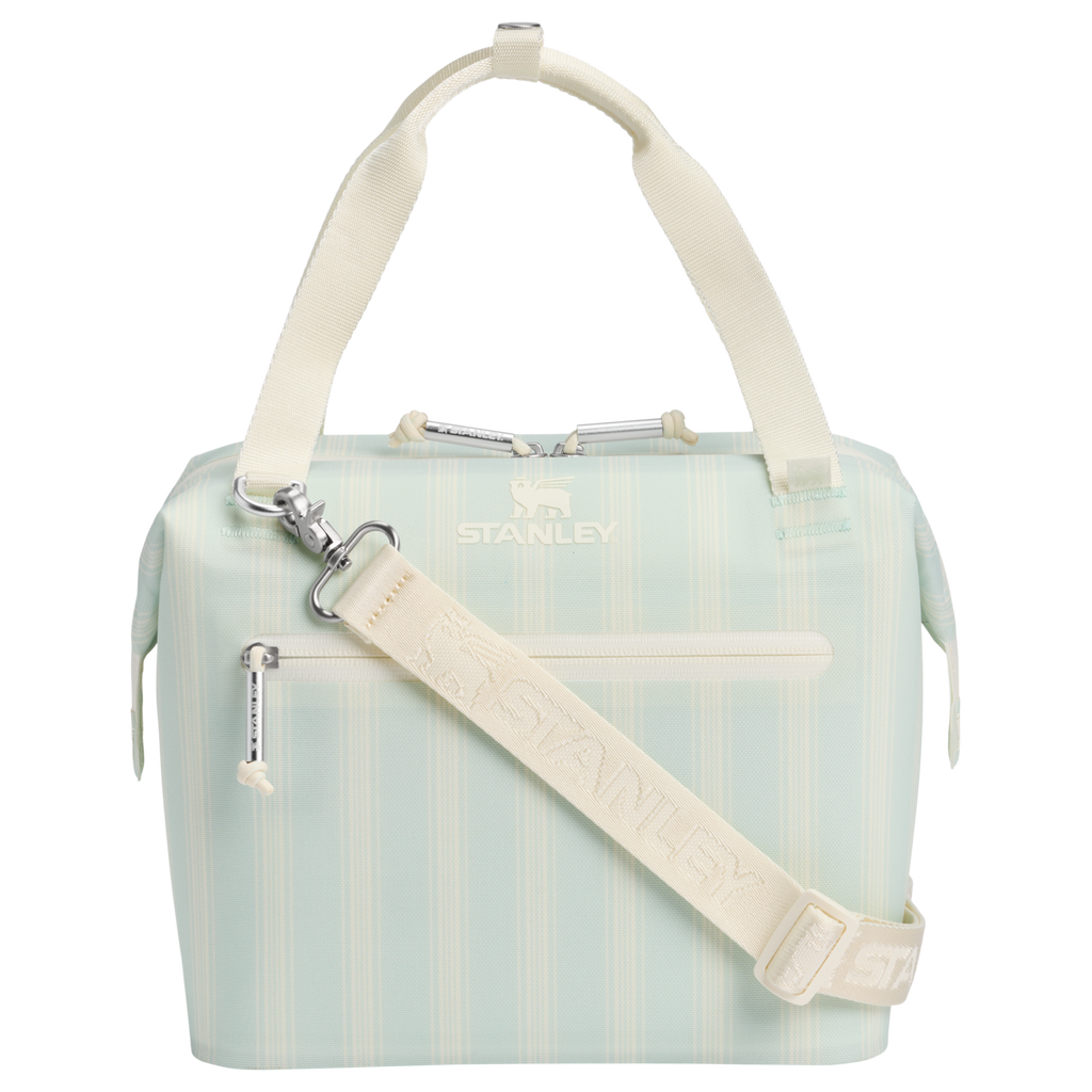 Ice-Retention The All Day Julienne Mini Cooler D349V - Heavy-Duty Ice-Retention Food & Beverage Carrier - Mist Picnic Stripe