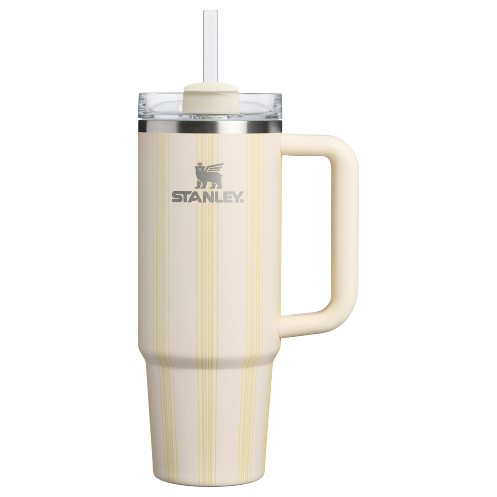 Insulated Travel The Quencher H2.0 Flowstate Tumbler D343V - FlowState 3-Position Lid Insulated Travel Mug - Cream Picnic Stripe
