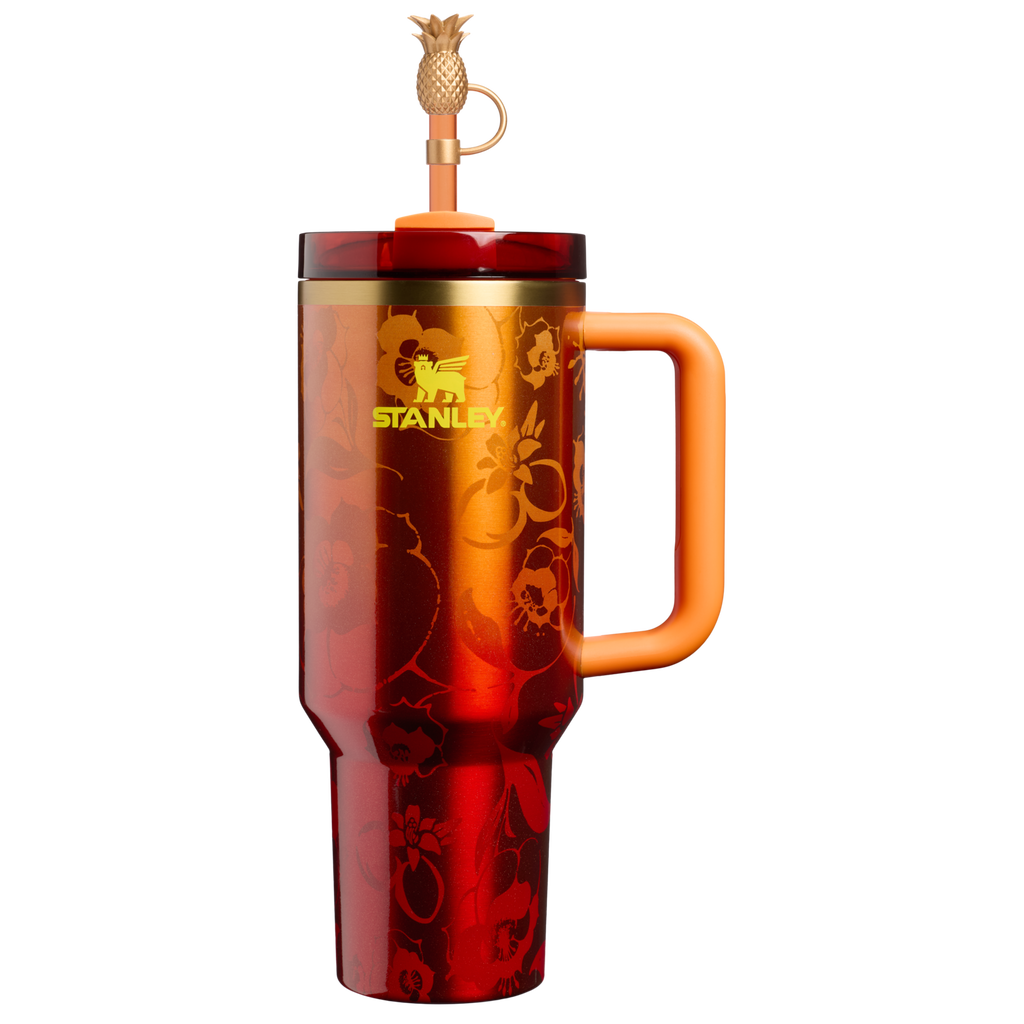 Double-Wall Vacuum The Stanley 1913 x Karol G Quencher H2.0 Flowstate Tumbler D275T - Double-Wall Vacuum Insulated Travel Tumbler with Straw - 40oz | KAROL G FLOR