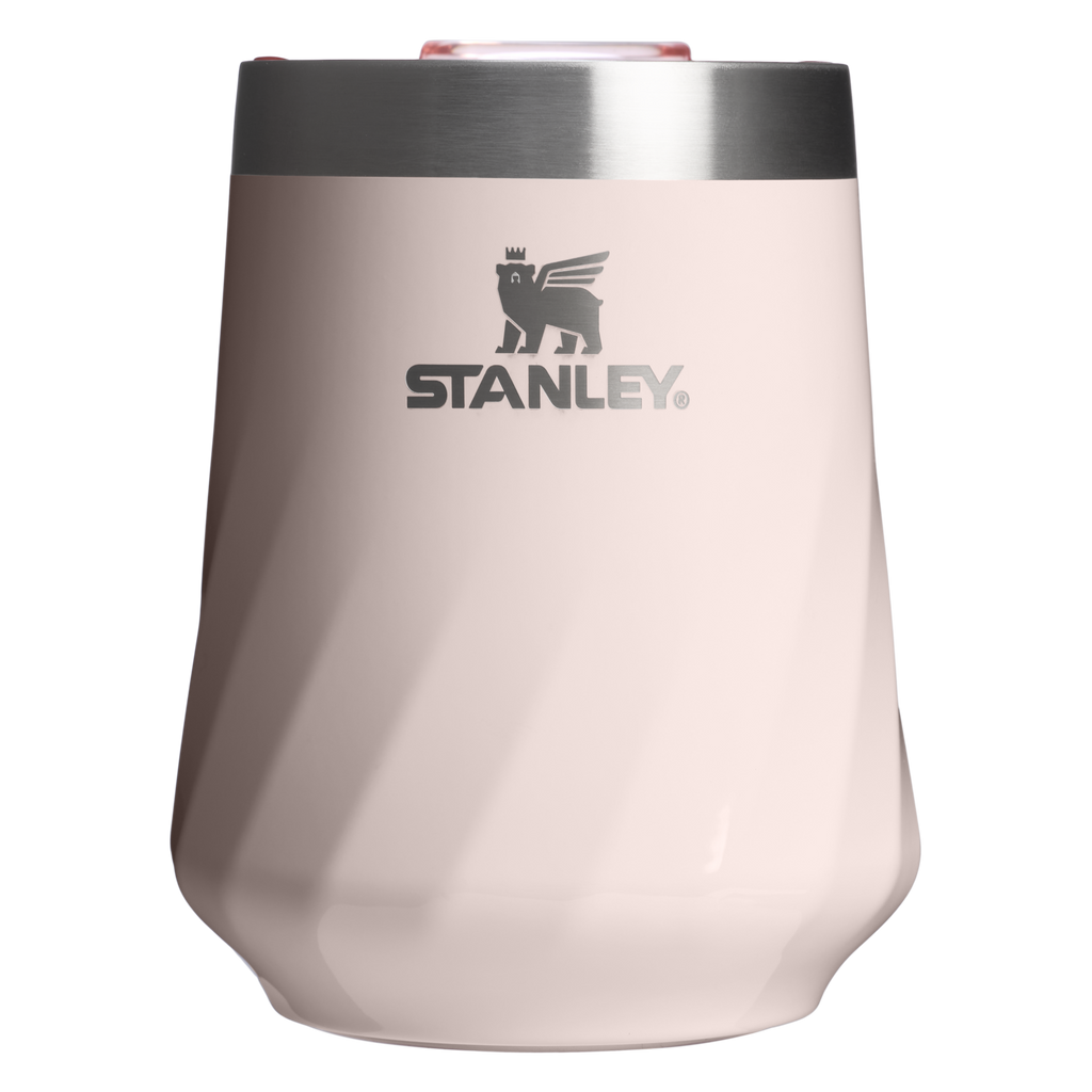 Premium Matte The Textured Reserve Wine Tumbler D141Z - Shatterproof Flavor-Preserving Cocktail Tumbler with Lid - Rose Quartz Gloss