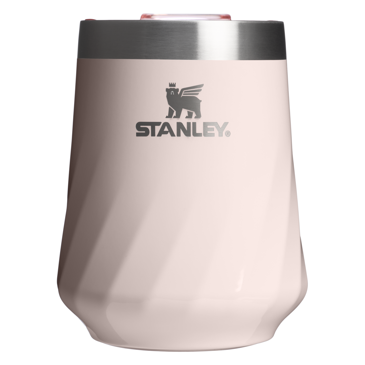 Premium Matte The Textured Reserve Wine Tumbler D141Z - Shatterproof Flavor-Preserving Cocktail Tumbler with Lid - Rose Quartz Gloss