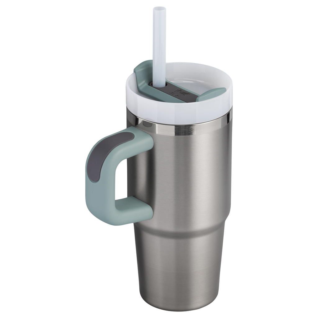 Insulated Travel The Quencher H2.O Flowstate Tumbler | Stanley Create D291F - Double-Wall Vacuum Insulated Travel Tumbler with Straw Detail