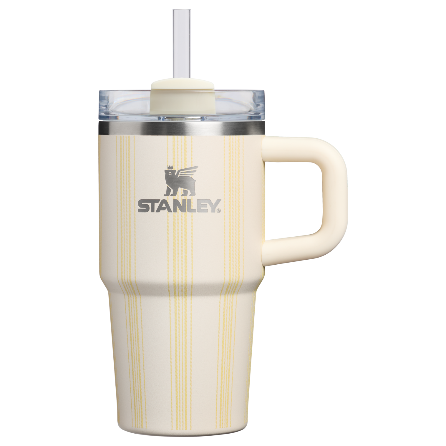 Car-Cup Friendly The Quencher H2.0 Flowstate Tumbler D344H - Double-Wall Vacuum Insulated Travel Tumbler with Straw - Cream Picnic Stripe