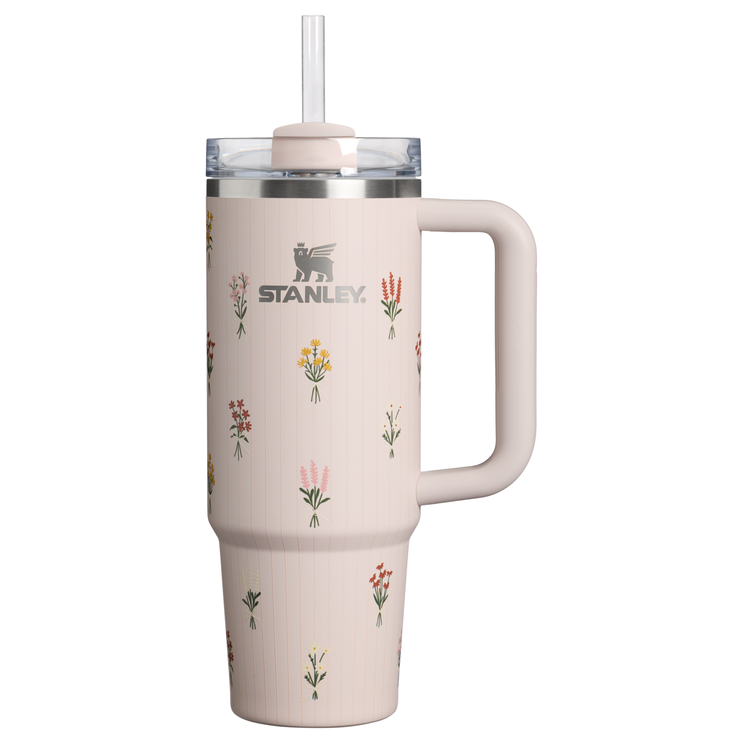 Insulated Travel The Quencher H2.0 Flowstate Tumbler D363L - Double-Wall Vacuum Insulated Travel Tumbler with Straw - Rose Quartz Bouquets