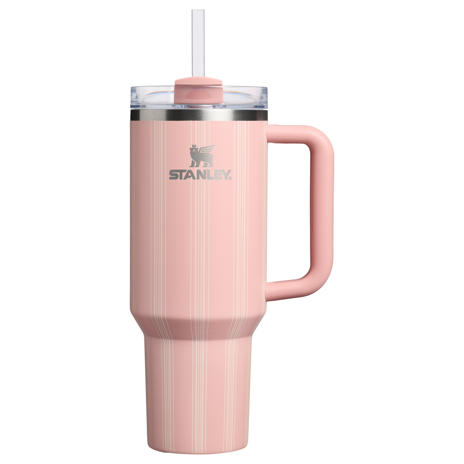 Large Capacity The Quencher H2.0 Flowstate Tumbler D342C - Double-Wall Vacuum Insulated Travel Tumbler with Straw - Peach Rose Picnic Stripe