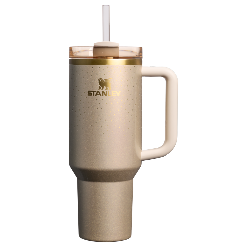 Car-Cup Friendly The Cheers & Cheer Quencher H2.0 Flowstate Tumbler D188Q - Double-Wall Vacuum Insulated Travel Tumbler with Straw - Prosecco Shimmer