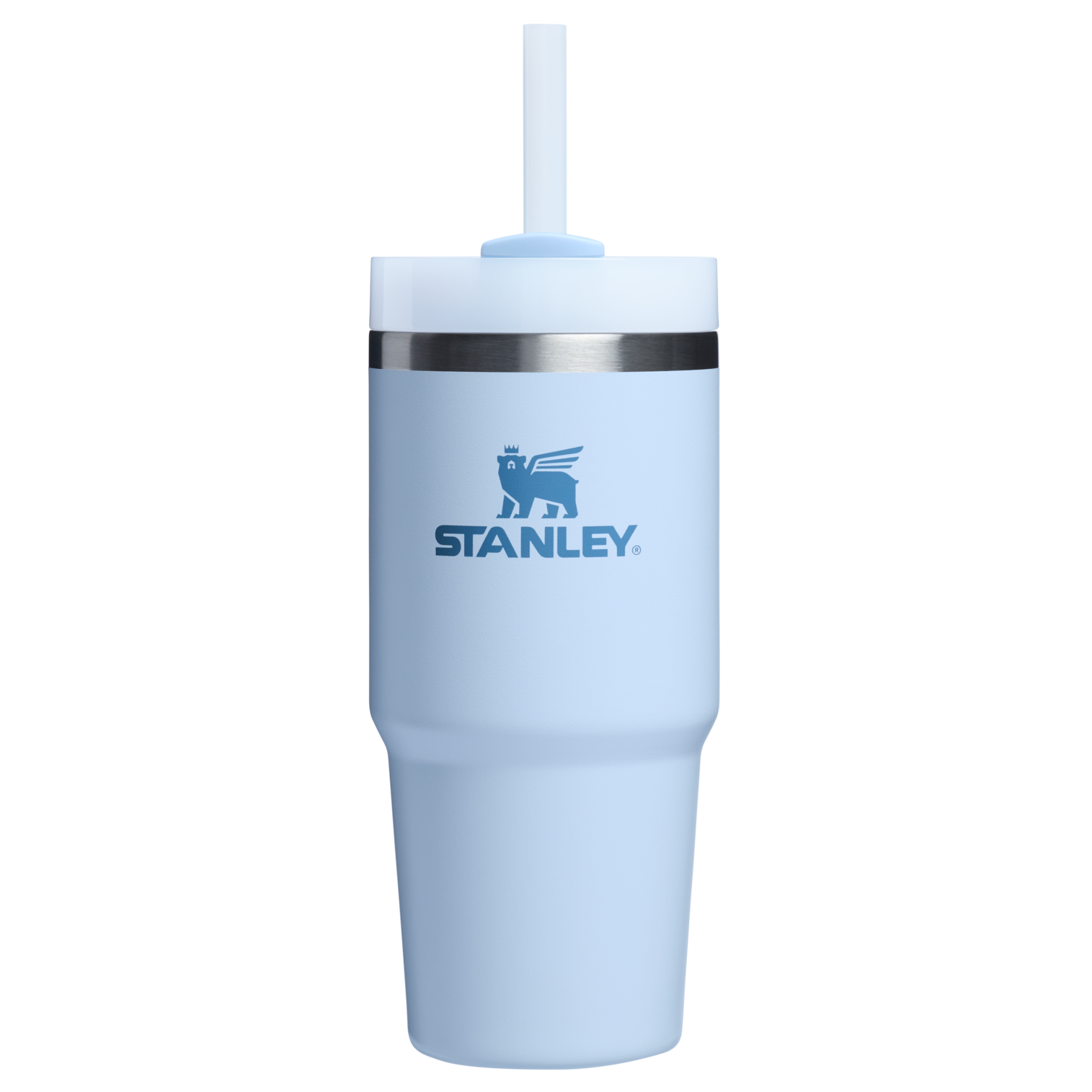 Splash-Resistant FlowState The Quencher H2.0 Flowstate Tumbler  | Stanley Create D329E - Premium Stainless Steel Straw Cup for All-Day Hydration - Glacier