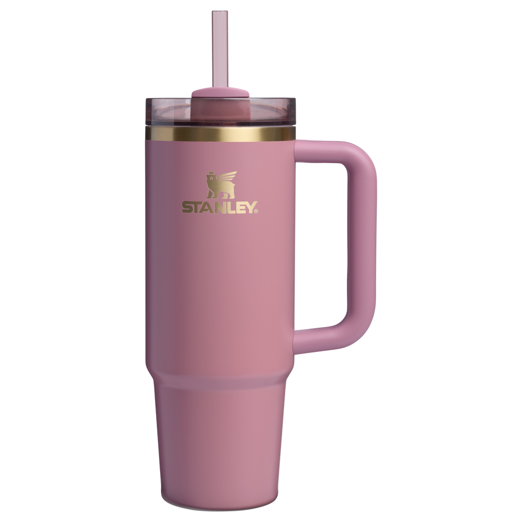 Splash-Resistant FlowState The Quencher H2.0 Flowstate Tumbler | Stanley Create D331C - Double-Wall Vacuum Insulated Travel Tumbler with Straw Detail