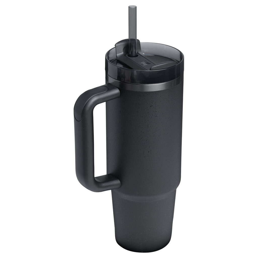 Splash-Resistant FlowState The Quencher H2.0 Flowstate Tumbler | Stanley Create D331C - Double-Wall Vacuum Insulated Travel Tumbler with Straw Detail