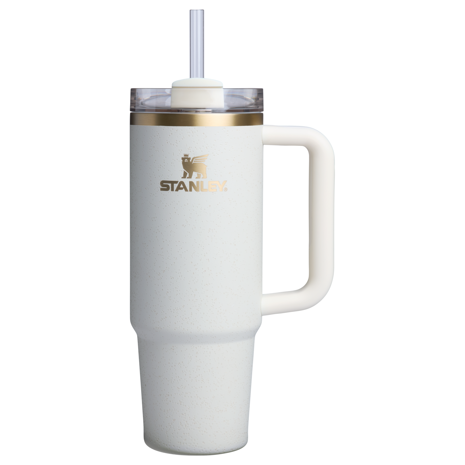 Splash-Resistant FlowState The Quencher H2.0 Flowstate Tumbler | Stanley Create D331C - Double-Wall Vacuum Insulated Travel Tumbler with Straw Detail