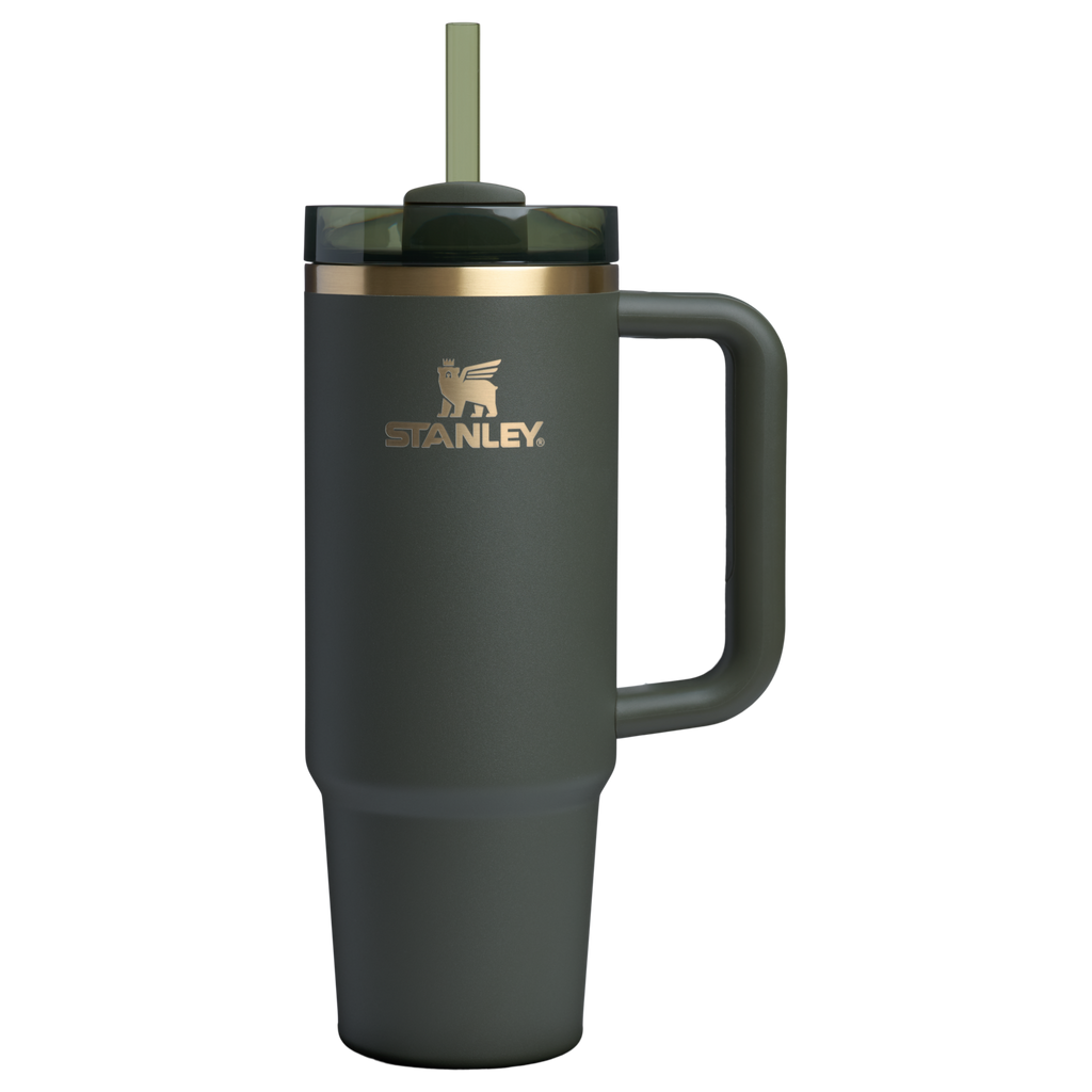 Splash-Resistant FlowState The Quencher H2.0 Flowstate Tumbler | Stanley Create D331C - Double-Wall Vacuum Insulated Travel Tumbler with Straw Detail