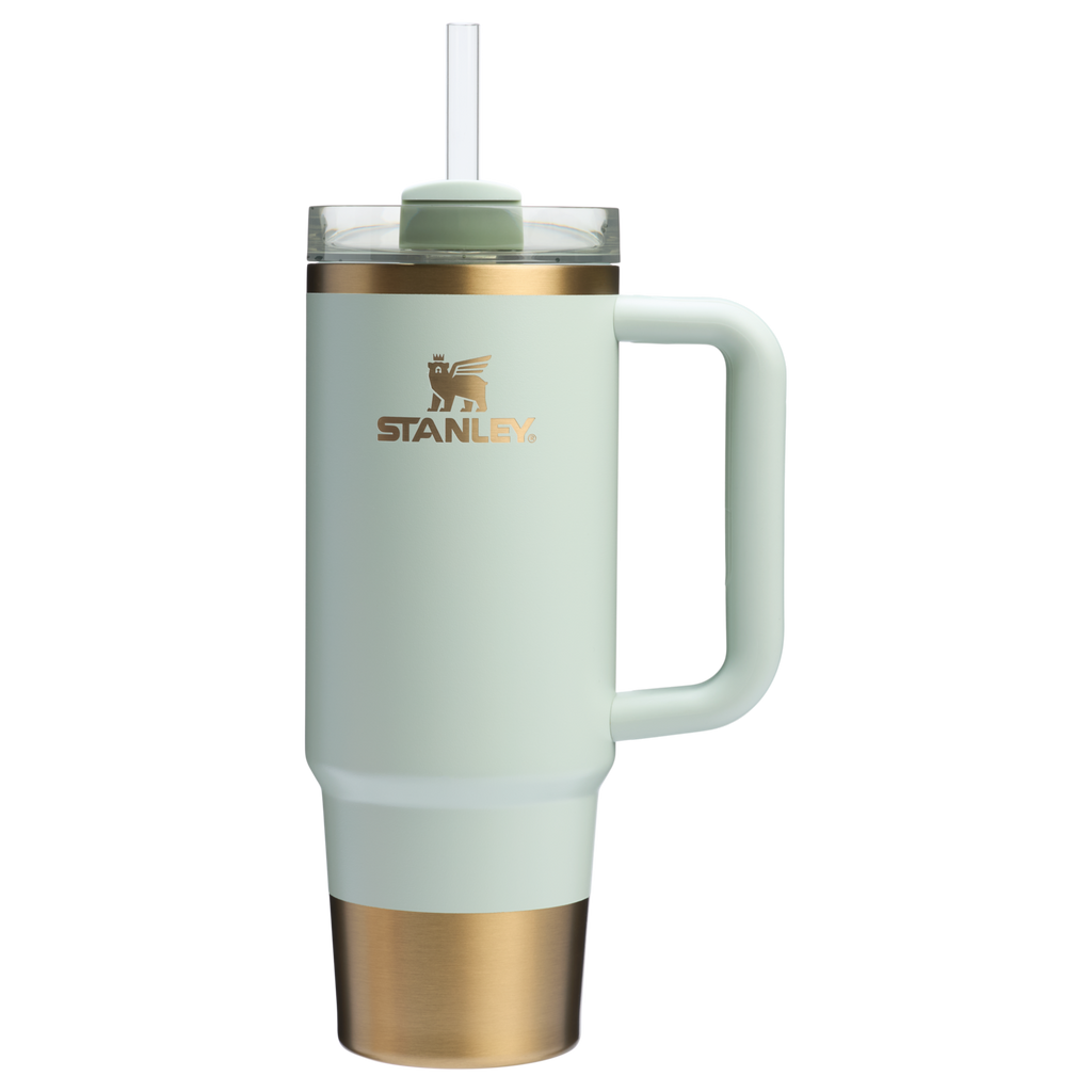 Splash-Resistant FlowState The Quencher H2.0 Flowstate Tumbler | Stanley Create D331C - Double-Wall Vacuum Insulated Travel Tumbler with Straw Detail