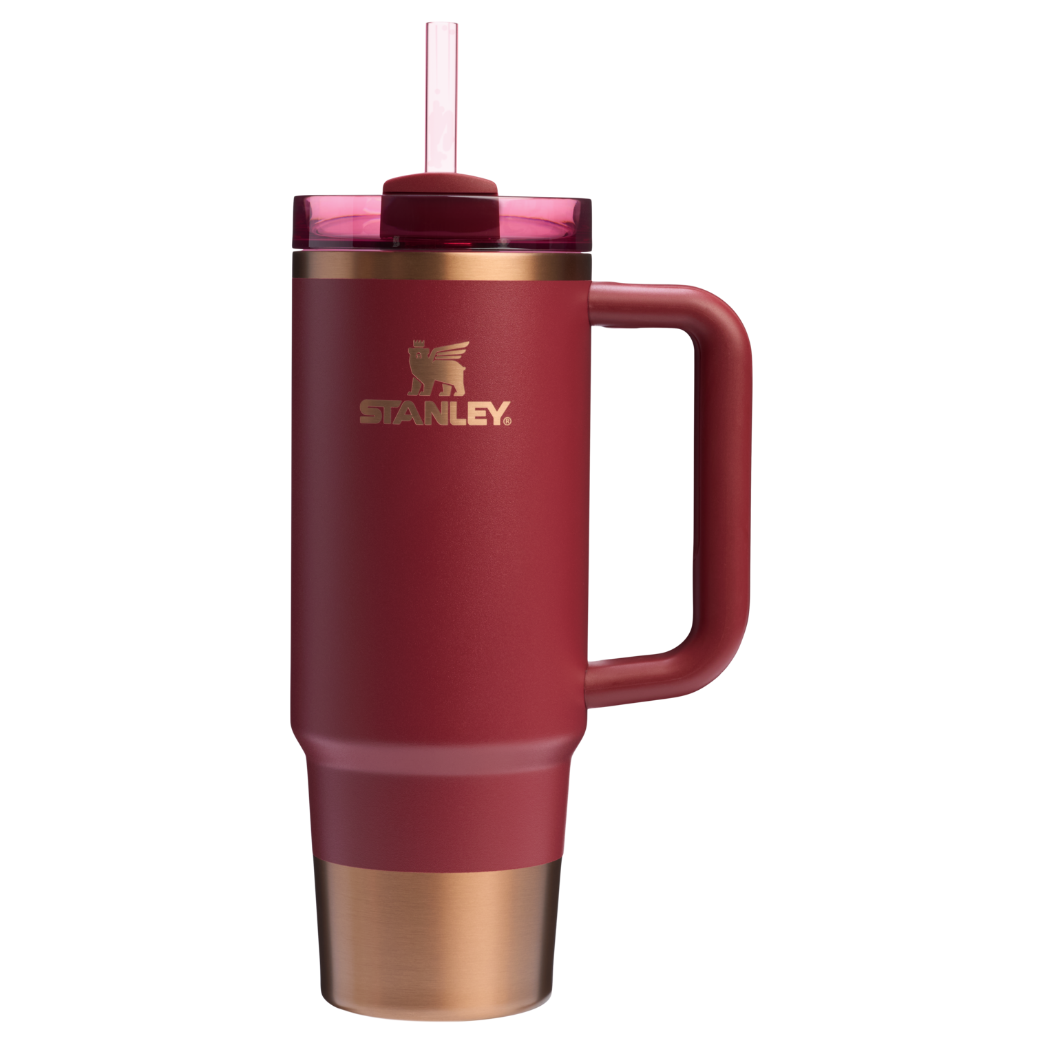 Splash-Resistant FlowState The Quencher H2.0 Flowstate Tumbler | Stanley Create D331C - Double-Wall Vacuum Insulated Travel Tumbler with Straw Detail