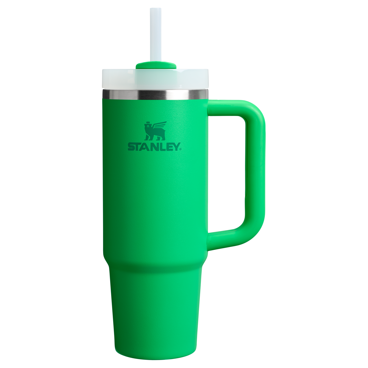 Splash-Resistant FlowState The Quencher H2.0 Flowstate Tumbler | Stanley Create D331C - Double-Wall Vacuum Insulated Travel Tumbler with Straw - Meadow