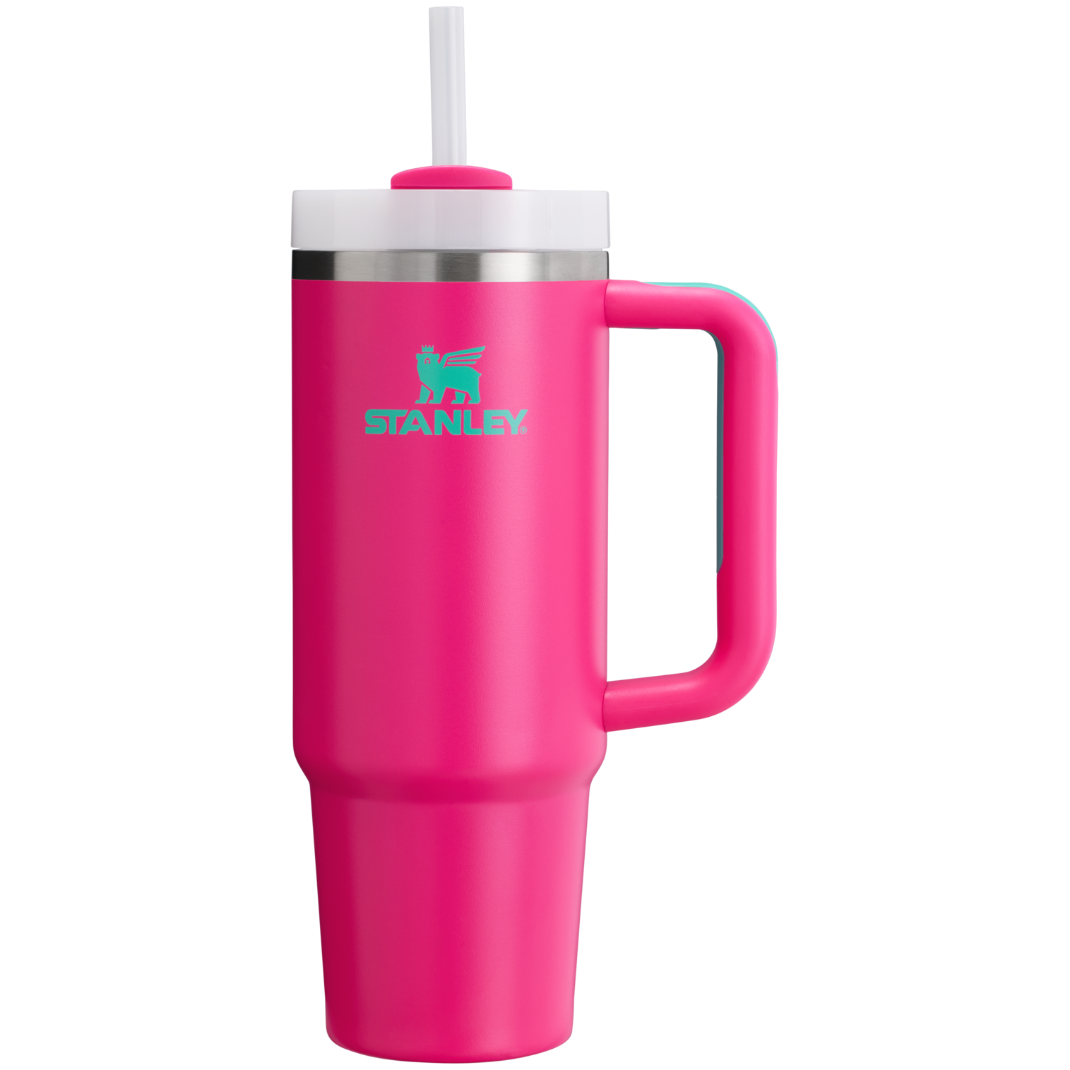 Splash-Resistant FlowState The Quencher H2.0 Flowstate Tumbler | Stanley Create D331C - Double-Wall Vacuum Insulated Travel Tumbler with Straw Detail