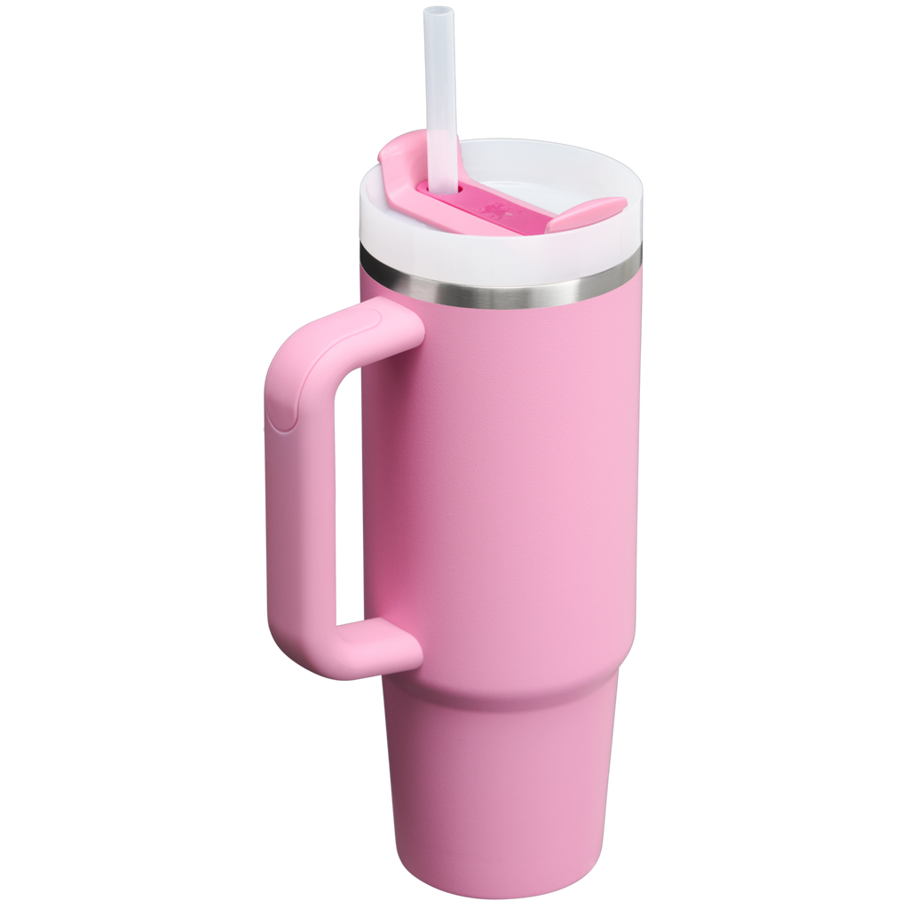 Splash-Resistant FlowState The Quencher H2.0 Flowstate Tumbler | Stanley Create D331C - Double-Wall Vacuum Insulated Travel Tumbler with Straw Detail