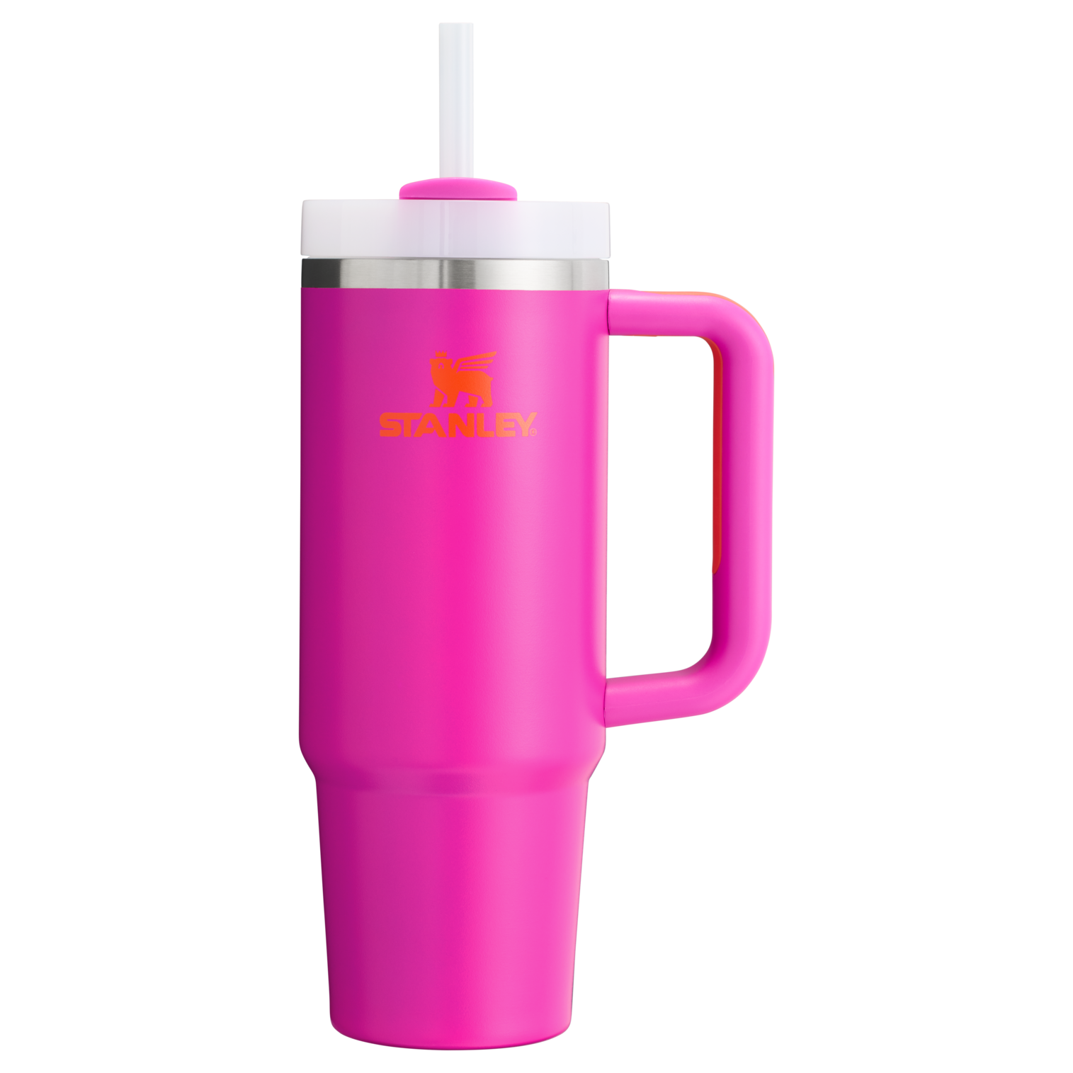 Splash-Resistant FlowState The Quencher H2.0 Flowstate Tumbler | Stanley Create D331C - Double-Wall Vacuum Insulated Travel Tumbler with Straw Detail