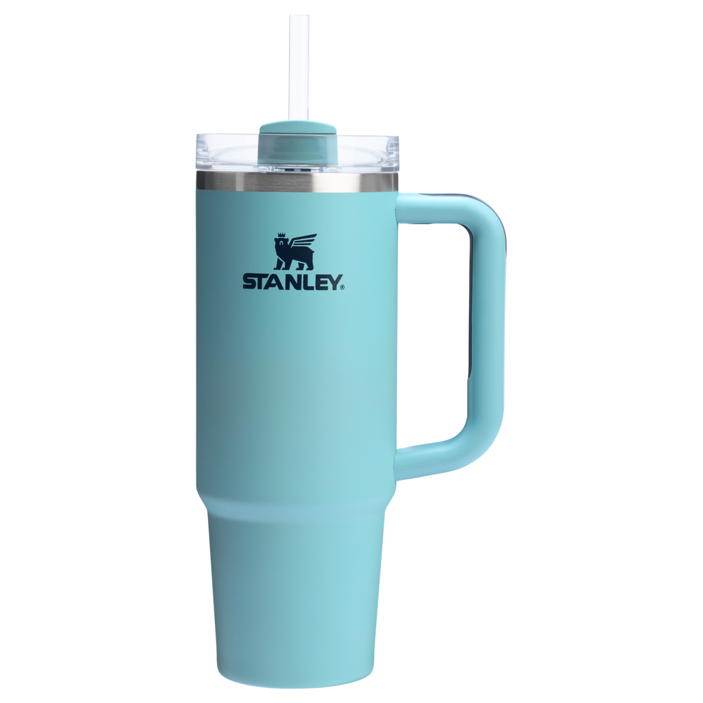 Splash-Resistant FlowState The Quencher H2.0 Flowstate Tumbler | Stanley Create D331C - Double-Wall Vacuum Insulated Travel Tumbler with Straw Detail