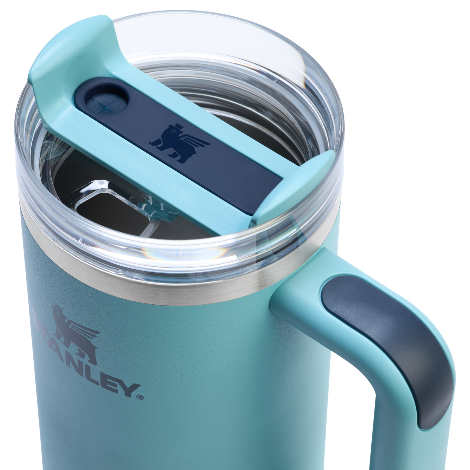 Splash-Resistant FlowState The Quencher H2.0 Flowstate Tumbler | Stanley Create D331C - Double-Wall Vacuum Insulated Travel Tumbler with Straw Detail