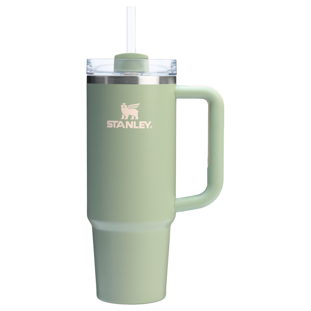 Splash-Resistant FlowState The Quencher H2.0 Flowstate Tumbler | Stanley Create D331C - Double-Wall Vacuum Insulated Travel Tumbler with Straw Detail