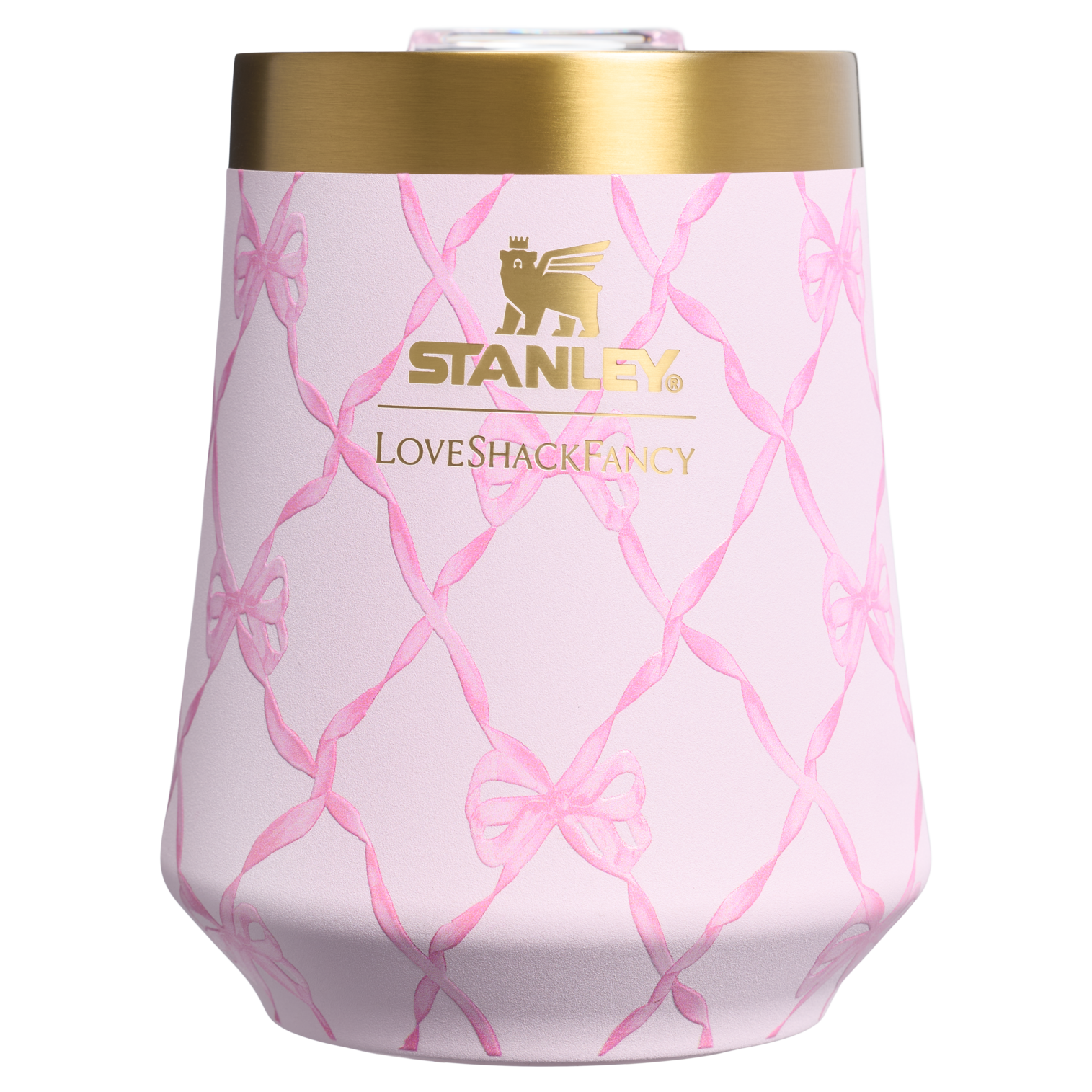 Premium Matte Stanley 1913 x LoveShackFancy Holiday Reserve Wine Tumbler D204X - Shatterproof Flavor-Preserving Cocktail Tumbler with Lid Detail