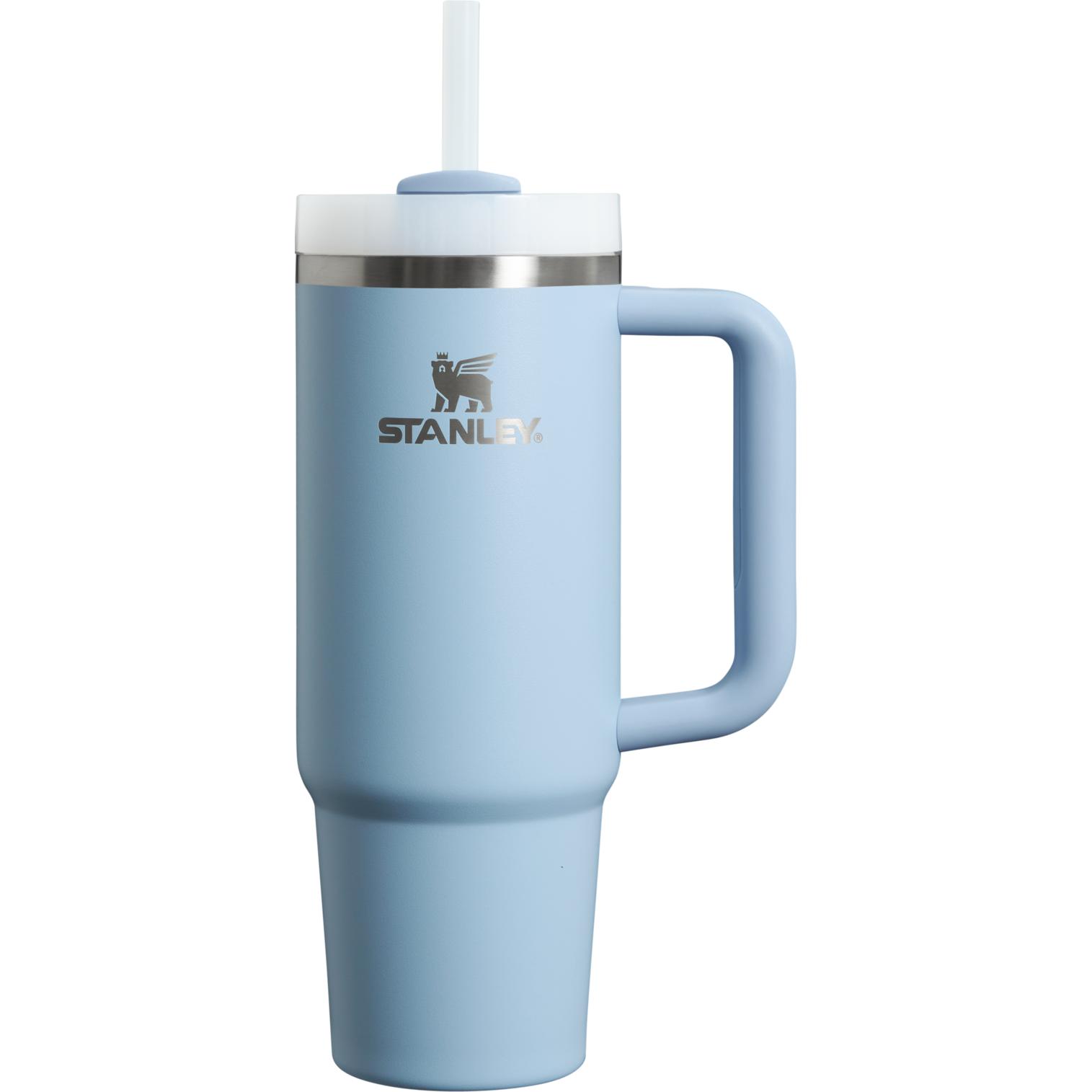 Splash-Resistant FlowState The Quencher H2.0 Flowstate Tumbler | Stanley Create D331C - Double-Wall Vacuum Insulated Travel Tumbler with Straw Detail