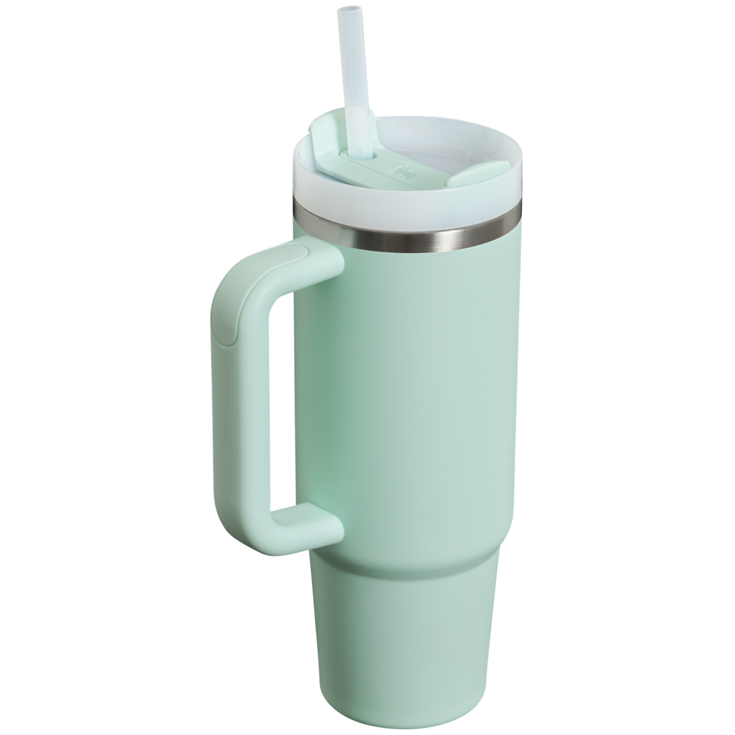Splash-Resistant FlowState The Quencher H2.0 Flowstate Tumbler | Stanley Create D331C - Double-Wall Vacuum Insulated Travel Tumbler with Straw Detail
